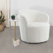 Tempest - Upholstered Barrel Back Swivel Chair - White
