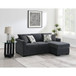 Pacheco - Upholstered Sleeper Sectional Chaise Sofa With Pocket Coils And Reversible Cushions - Dark Gray