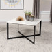 Volz - Square Coffee Table With Crisscross Base - White Marble