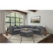 6 Piece Upholstered Modular Sectional Sofa With Reversible Cushions And Ottoman - Charcoal