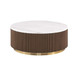 3 Piece Table Set Round Cocktail Table And 2 Round End Tables - Brown / Gold / White