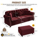 Upholstered Sofa Set With Nailhead Trim And Rolled Armrests, Includes Pillows