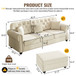 Upholstered Sofa Set With Nailhead Trim And Rolled Armrests, Includes Pillows