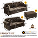 Upholstered Sofa Set With Nailhead Trim And Rolled Armrests, Includes Pillows