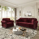 Upholstered Sofa Set With Nailhead Trim And Rolled Armrests, Includes Pillows