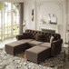 Upholstered Sofa Set With Nailhead Trim And Rolled Armrests, Includes Pillows