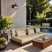 Mirella - 3 Piece Water Resistant Fabric Upholstered Outdoor Patio Modular Sofa