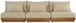 Mirella - 3 Piece Water Resistant Fabric Upholstered Outdoor Patio Modular Sofa