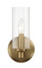 Jardin - Single Light Wall Sconce With Clear Ribbed Satin - Clear / Gold