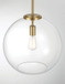 Gleam - Single Light Pendant Lamp With Clear Globe Satin - Antique Brass / Clear / Gold