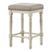 Tasnim - Counter Height Stool (Set of 2) - Tan Fabric & Antique White