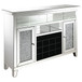 Melinda - 2-Door LED Mirrored Wine Storage Bar Cabinet - Silver