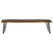 Neve - Live Edge Wood Dining Bench Hairpin Legs - Gray Sheesham