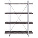 Grimma - 4-Shelf Bookshelf - Rustic Gray And Chrome