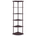Bonwick - Wood 5-Shelf Corner Bookshelf - Cappuccino