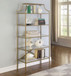 Serena - 5-Shelf Glass Bookshelf - Gold