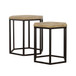 Adger - 2 Piece Hexagonal Nesting Tables - Natural And Black