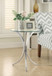 Eloise - Round Glass Top Accent Side Table - Chrome