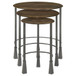 Deja - 3 Piece Round Nesting Table Set - Natural And Gunmetal