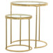 Maylin - 2 Piece Round Glass Top Nesting Table Set - Gold