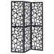 Nailan - 3-Panel Room Divider Folding Screen Open Mosaic - Black