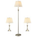 Griffin - 3 Piece Floor And Table Lamp Set Brushed Nickel - Brush Nickel