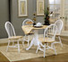 Allison - 5 Piece Round Drop Leaf Dining Table Set - White