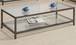 Trini - 1-Shelf Glass Top Coffee Table - Black Nickel
