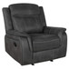 Lawrence - Upholstered Padded Arm Glider Recliner - Charcoal