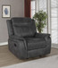 Lawrence - Upholstered Padded Arm Glider Recliner - Charcoal