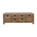 Esther - 6-Drawer Solid Wood Coffee Table - Natural