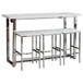 Marmot - 4 Piece Rectangular Counter Height Table Set - Chrome