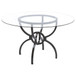 Aviano - Round Glass Top Metal Dining Table - Gunmetal