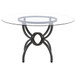 Aviano - Round Glass Top Metal Dining Table - Gunmetal