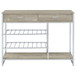 Melrose - 2-Drawer Home Bar Storage With Wine Rack Gray - Gray