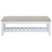 Bexhill - Upholstered Rectangular Bench With Shelf - White