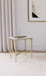Baldwin - Rectangular Marble Top Side Table - White And Gold