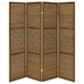 Browning - 4-Panel Bamboo Room Divider Folding Screen - Walnut