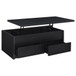 Knapp - Lift Top Cocktail Coffee Table With Dual Drawers - Black