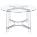 Keeling - 5 Piece Round Glass Top Acrylic Dining Set - Chrome