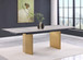 Vesa - Glass Top Extension Dining Table - Beige