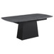 Potero - Faux Marble Extension Leaf Dining Table - Black