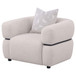 Jeanette - Fabric Upholstered Round Arm Accent Chair - Beige