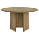 Adina - 5 Piece Round Dining Table Set - Barley / Distressed Light Brown