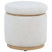 Remuda - Boucle Upholstered Round Storage Ottoman - Ivory