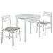 Bucknell - 3 Piece Round Drop Leaf Dining Table Set - White