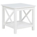 Skyview - Square Pine Wood Side End Table With Shelf - White