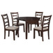 Barton - 5 Piece Round Wood Dining Table Set - Dark Brown