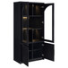 Riva - 4-Door Tall Accent Display Cabinet LED Lighting - Black