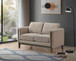 Islington - Fabric Upholstered Panel Arm Loveseat - Taupe